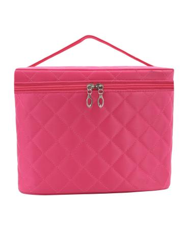 Cosmetic Bag Large Makeup Bags Organizer Travel Waterproof Makeup Bag Cosmetic Storage Bag for Women Black (Red)