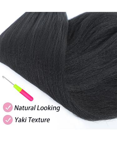 30 Pre-Stretched Braiding Hair Extensions - 8 Pack Premium Yaki Texture, Hot Water Set, 1B Color - 30 Inch - Buy Online on GoSupps.com