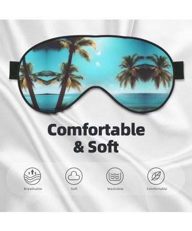 Buy Palm Trees and Sea Print Unisex Sleep Mask - Double-Sided Eye Mask for Sound Sleep & Skin Care - International Shipping Available - Buy Online on GoSupps.com