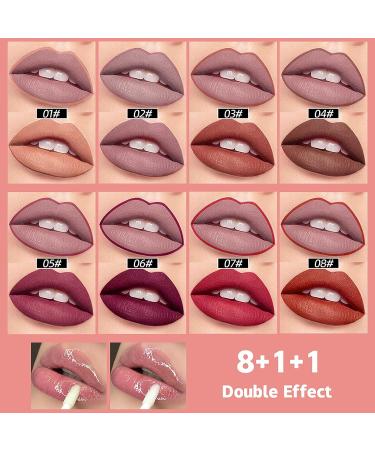 Skynest 8Pcs Matte Lipstick and Lip Liner Pens + 2Pcs Lip Oil Set - Waterproof, High Pigmented Lip Gloss Makeup Gift Set - Buy Online on GoSupps.com