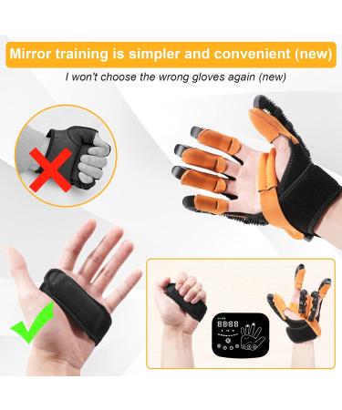 MZU Rehabilitation Robotic Gloves for Stroke & Arthritis Recovery | Best Rehab Equipment for Hemiplegia - Orange Left-S - Buy Online on GoSupps.com