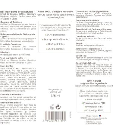 EFFIDERM - Heating Slimming Gel - Refines the Figure - Fights fat: Stomach + Arms + Buttocks - With Guarana and Capsicum extract - 125 ml - Buy Online on GoSupps.com