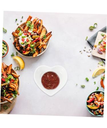Zerodeko 6 Pcs Heart Shaped Ceramic Dish White Sauce Heart Shaped Plates Spoon White Plates Side Sauce Dishes Ceramic Craft Sauce Container Ceramics Seasoning Dish Heart-Shaped re-usable - Buy Online on GoSupps.com
