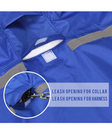 Docio Waterproof Dog Raincoat with Hood & Reflective Strip - Large 6XL Blue Jacket for Medium & Large Dogs - Buy Online on GoSupps.com