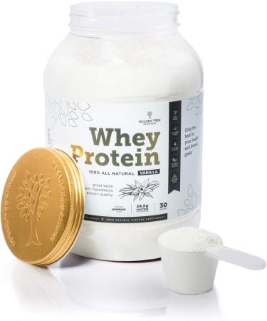 Whey Protein 1kg | 100% Natural Vanilla | No Added Sugar or Dyes | Premium Quality 1 Pack - Buy Online on GoSupps.com