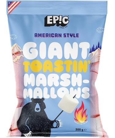 Giant Toastin Mallows by Epic - Premium American Style Marshmallows 300g - Perfect for Toasting S'mores & Baking - Pack of 2 - Buy Online on GoSupps.com