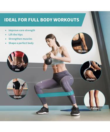 Resistance Bands 5 Pcs Natural Latex Exercise Bands Workout Bands with 5 Resistance Levels for Workouts Pilates Physiotherapy Stretching Yoga Home Gym - Carry Bag Included Blue - Buy Online on GoSupps.com