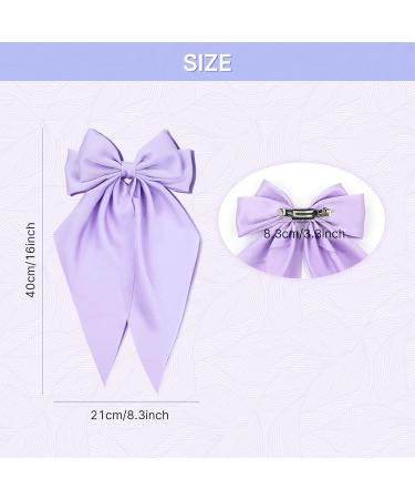 Cinaci 8 Pieces Silky Satin Big Hair Bows for Women Girls Teens Fancy Long Tail Bow Hair Clips French Hair Barrettes Hair Accessories S2 - Buy Online on GoSupps.com