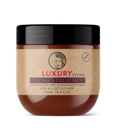 Collagen Hair Mask for Damaged Hair - Hydrating and Repairing Formula Promotes Growth and Thickness - Ideal for Curly and Dry Hair 16.9 oz 16.9 Fl Oz (Pack of 1)