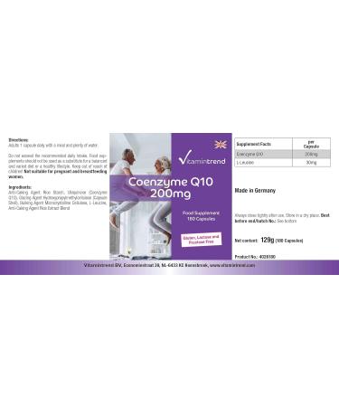 Co-Enzyme Q10 200mg - 180 Vegan Capsules for 6 Months | Ubiquinone Supplement | Vitamintrend - Shop Internationally! - Buy Online on GoSupps.com