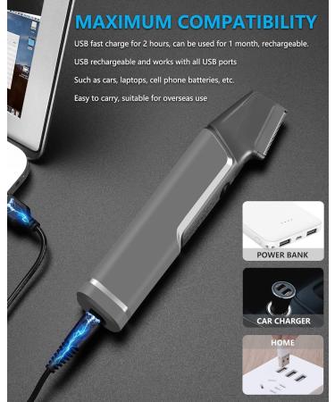 Men's Electric Hair Clipper Retractable USB Electric Body Hair Trimmer with Blades for Neck Back Face Bikini Groin - Buy Online on GoSupps.com