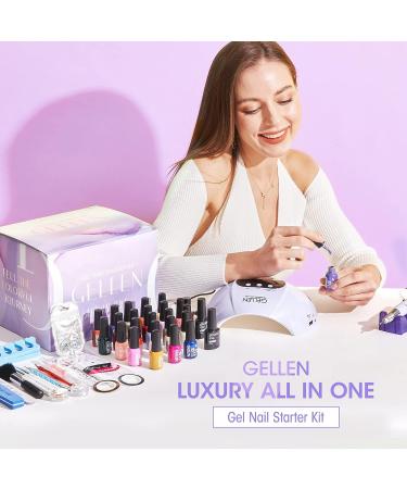 Gellen Gel Nail Polish Kit with UV Light, Nail Drill & 24 Colors Christmas Gel Polish - 72W Nail Dryer & Professional Nail Art Decorations - Manicure Tools for Home/Salon DIY Set - Buy Online on GoSupps.com