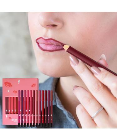  G n rique Lip Pencil Collection 12 Matte and Smudge-Proof Colors - Waterproof Lip Pencil Set For Women Girls Teens Wives Friends Family Sisters Birthdays Christmas Parties - Buy Online on GoSupps.com
