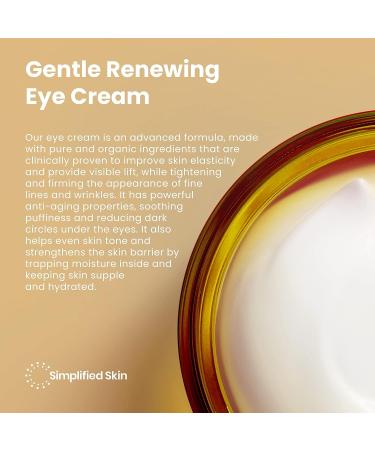 Simplified Skin Anti-Aging Eye Cream | Dark Circles, Wrinkles, Bags & Puffiness Treatment | Vitamin C, Hyaluronic Acid, Green Tea & Rosehip Oil | 1.7oz - Buy Online on GoSupps.com