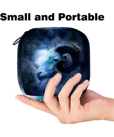Capricorn Astrology Storage Bag for Menstruation Cups & Period Pads | Ladies Zip Organizer for Tampons & Panty Inserts - Buy Online on GoSupps.com