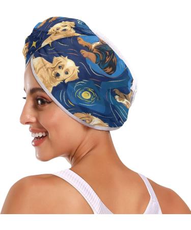 Cute Cartoon Puppies Hair Towel 2 Pack Super Absorbent Quick Dry Turbans for Women & Girls - Buy Online on GoSupps.com
