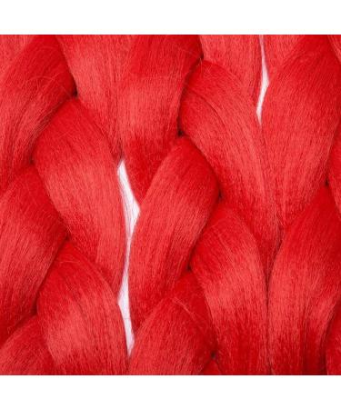 Tess Braids Extensions 60 cm | 5 Pack Jumbo Kanecalon Hair Extensions | Hot Red Box Braids - Premium Quality 100g Bundle - Buy Online on GoSupps.com