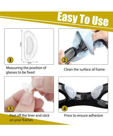 24 Pairs Adhesive Eye Glasses Nose Pads  D Shape Stick on Anti-Slip Soft Silicone  Adhesive Nose Pads Glasses Nose Pad for Glasses  Eyeglasses and Sunglasses Transparent - Buy Online on GoSupps.com