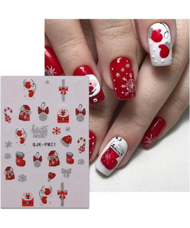 JMEOWIO 10 Sheets Glitter Christmas Nail Art Stickers Decals Self-Adhesive Snowflake Tree Winter Holiday Nail Supplies Nail Art Design Decoration Accessories - Buy Online on GoSupps.com