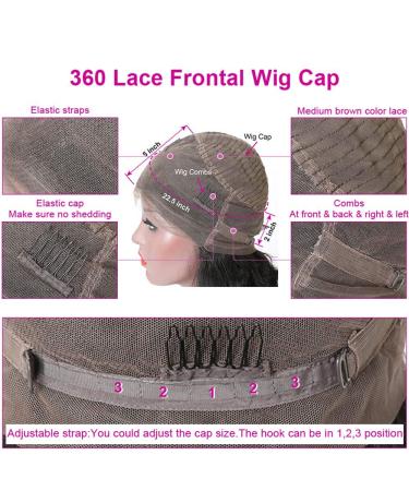 Buy 20 Curly Front Lace Wig - Remy Brazilian Human Hair 360 Pre-Plucked with Baby Hair - Natural Deep Curly Hair for Women - Buy Online on GoSupps.com