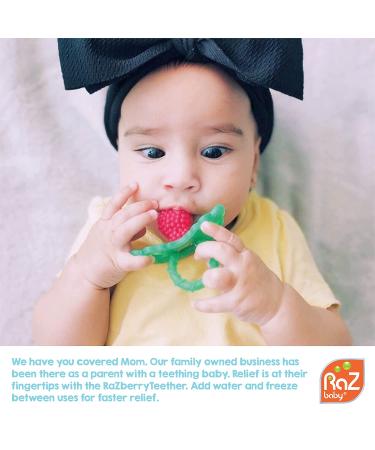 RaZbaby RaZberry Silicone Baby Teether Toy - Berrybumps for Soothing Sore Gums - BPA Free Teething Relief Pacifier - Hands Free Infant Teething Toy - Buy Online on GoSupps.com