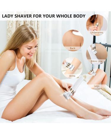 3-in-1 Bikini Trimmer & Shaver for Women - Cordless Electric Razor with LED Light for Pubic Hair Face Legs & Underarm - Wet/Dry Rechargeable Groomer - Buy Online on GoSupps.com
