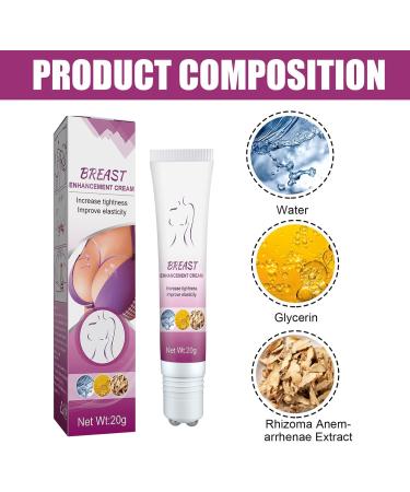 Shaping Firming Moisturizing Cream with Portable Chest Massage Lifts & Shapes Bust for Symmetrical Chest 20g - Buy Online on GoSupps.com