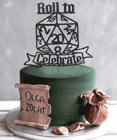 D20 Dice DnD Birthday Cake Topper DnD Theme Roll to Celebrate Cake Decor Fantasy Role-Playing Theme Party Favor TRPG Player Birthday Decoration Supplies - Buy Online on GoSupps.com