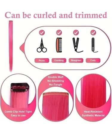 12 PCS Blue Hair Extensions Clip in 22Inch Blue Hair Extensions Colorful Straight Extensions Hair Highlights Accessories for Kid Girls Women Party Hair Decor 12pcs-Blue - Buy Online on GoSupps.com