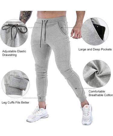 Wangdo Men's Slim Joggers - Grey Small | Gym Workout Pants for Running & Training - Buy Online on GoSupps.com