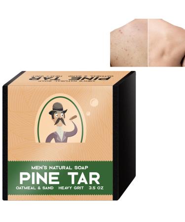 Natural Soap for Men Body Soap Bar for Men Men's Soap Bars Handmade Brightening Pine Tar Soap Soap for Remove Refreshing Oil Control Handmade Soap with Dense Foam Men's Pine Tar Soap