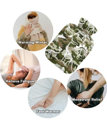 NAANLE Camouflage Dinosaur Skull Hot Water Bottle - 1L Pain Relief & Therapy | Ideal for Bed Hands & Feet - Buy Online on GoSupps.com