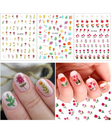 JSRQT 12 Sheets Nail Stickers Cute for Kids and Little Girls Self Adhesive Nail Art Stickers for Women Colorful Mermaid Flower Leaves Fruits Design Nail Sticker Supplies for Nail Art Decoration - Buy Online on GoSupps.com