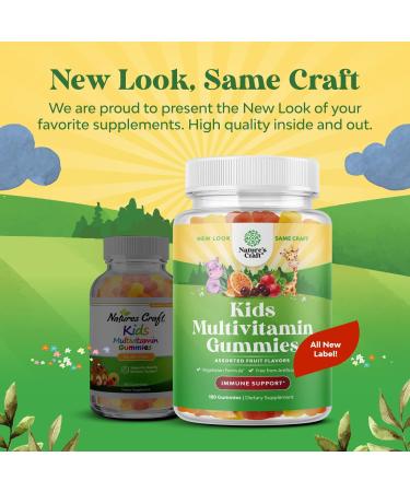 Plant Based Kids Multivitamin Gummies - Immunity Support with Vitamins A, C, D3, E, B, Zinc - 180ct - Buy Online on GoSupps.com