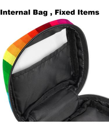 Colorful Rainbow Storage Bags for Women | Large Menstrual Cup Pocket & Zipper | Panty Liners Tampons & Period Inserts - Multicolored Design - Buy Online on GoSupps.com