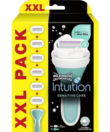 WILKINSON SWORD Intuition Sensitive Care Blades for Women - Razor Handle + 6 Refills | No Shave Gel Needed - Buy Online on GoSupps.com