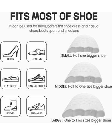 Shoe Fillers for Loose Shoes - Anti-Slip Toe Inserts | Improve Fit & Prevent Heel Slipping for Men & Women (Gray) - Half to One Size Bigger - Buy Online on GoSupps.com
