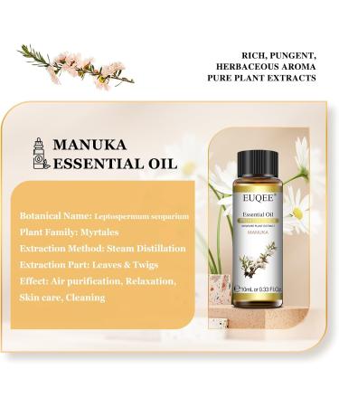 EUQEE Manuka Essential Oil 10ml Pure Natural Manuka Oils Aromatherapy Essential Oils for Diffusers for Home Relax Humidifiers Manuka 10 ml (Pack of 1) - Buy Online on GoSupps.com