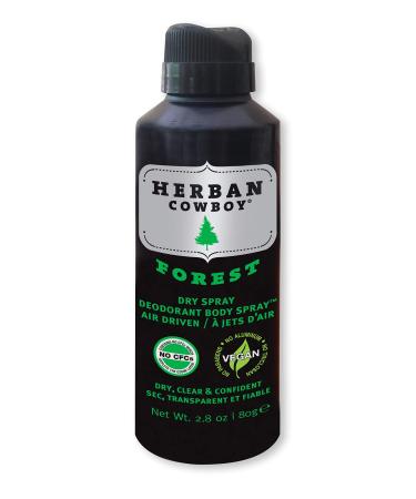 HERBAN COWBOY Dry Spray Deodorant Forest – 2.8 oz | Men’s Dry Spray Deodorant | Enhanced with Parsley, Rosemary & Sage | No Parabens, No Phthalates & Certified Vegan Forest 2.8 Ounce (Pack of 1)