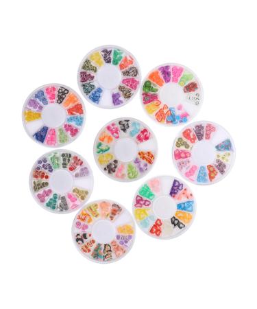 Frcolor DIY 8 boxes of soft ceramic round pearl pearl made of fructure slices made of clay different nail slices Fruit slices made of floweron polymer -tone mucus cell phone fluff 3D