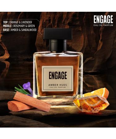 Engage Amber Hues Perfume for Men Long Lasting Smell Ambery and Warm Fragrance Scent for Special Occasions Gift for Men 100ml - Buy Online on GoSupps.com