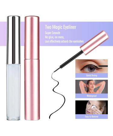 Magnetic Eyelashes and Magnetic Eyeliner Kit 5 Pairs 3D Reusable Magnetic False Lashes and 2 Tubes of Magnetic Eyeliner Easy to Wear Waterproof Long Lasting Natural Eyelashes - Buy Online on GoSupps.com