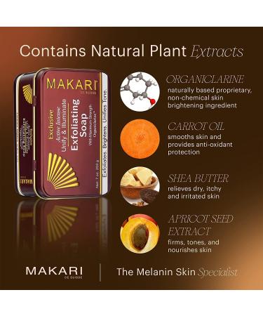 Makari Exclusive Skin Lightening Bar Soap with Organiclarine - Dark Spot, Acne Scar, Sun Patch, Stretch Mark & Hyperpigmentation Treatment - 7oz - Buy Online on GoSupps.com