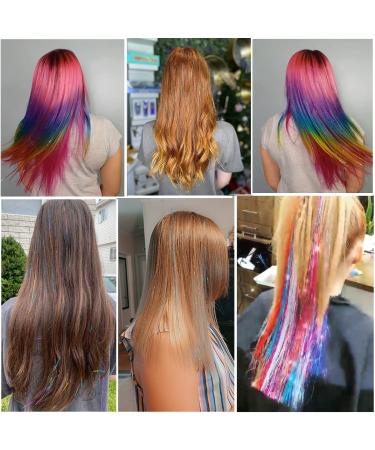 Sparkling Fairy Hair Tinsel Kit - 47 Extensions with Tool | 2280 Strands in 12 Colors | Glitter Hair Strands for Stunning Hairstyles - Buy Online on GoSupps.com