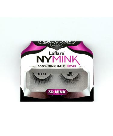 Laflare 3D NY Mink Eyelashes 100% Real Mink Hair Lashes Luxury Makeup Natural Light Trendy Variety Reusable Multi layered Real Mink Hair Lashes (NY43)