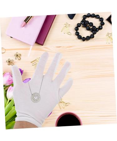 Ipetboom 12 Pairs Washable Cotton Gloves Sleep Gloves Jewelry Inspection Gloves Womens Glives Ladies Watches Working Gloves Shoelace Charms Womans Elastic Cotton Gloves Thicken Coin White 21x11x7cm - Buy Online on GoSupps.com
