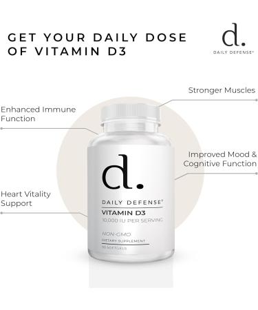 Immune Defense Supplements Vitamin D3 10 000 IU for Heart Health Daily Immune Support Mental Clarity & Muscle Function - 100 Vitamin D Tablets (D3 10 000 IU) 100 Count (Pack of 1) - Buy Online on GoSupps.com