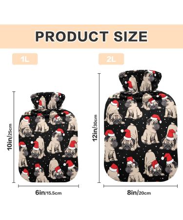 Christmas Dog Hot Water Bottle | 1L Heat Bottle for Pain Relief | Hand & Foot Warmer | Bed Warmers for Headaches & Back Pain - Buy Online on GoSupps.com