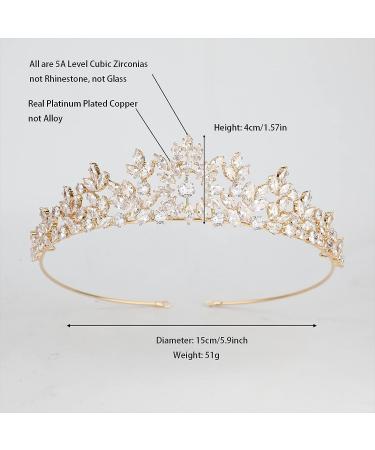 QXMYOO Small Wedding Tiara for Women - 5A Cubic Zirconia Bride Headpiece for Quinceanera 2023 (Gold) - Buy Online on GoSupps.com