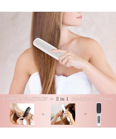 Buy Cordless Hair Straightener Brush - Portable Lightweight Anion Ceramic Coating for Women | Travel Styling & Anti-Scald Design - Buy Online on GoSupps.com